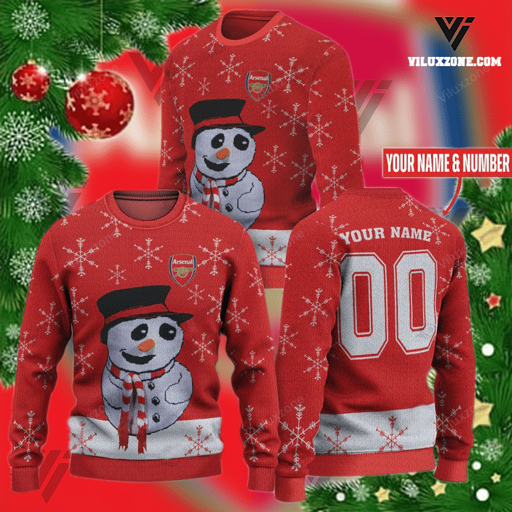 Personalized Arsenal Snowman Christmas Sweater