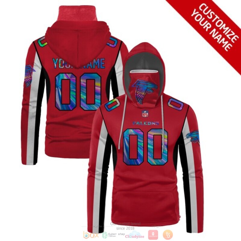 Personalized Atlanta Falcons NFL red custom 3d hoodie mask