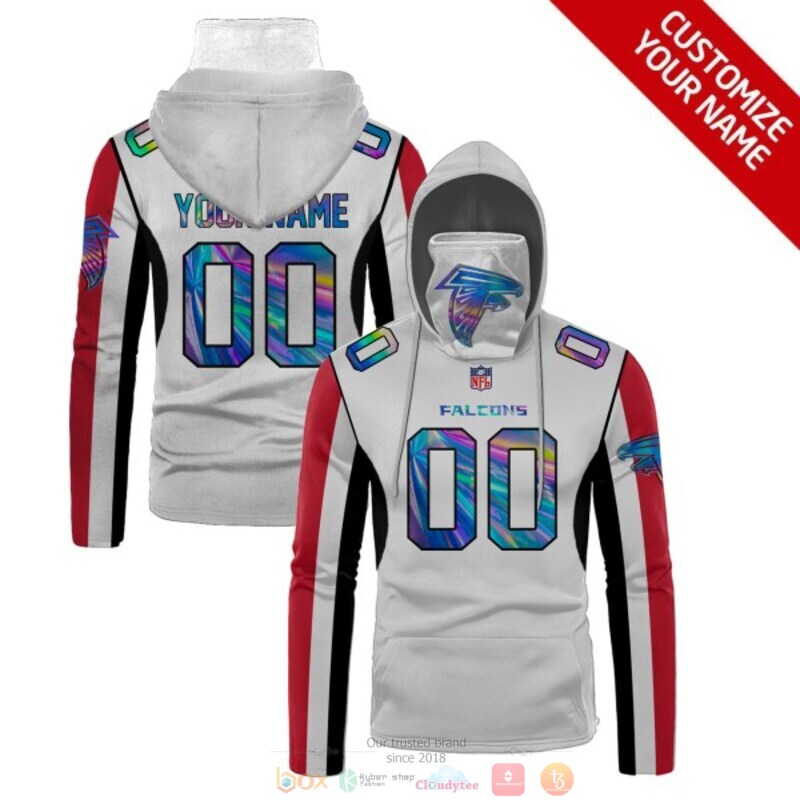 Personalized Atlanta Falcons NFL white custom 3d hoodie mask