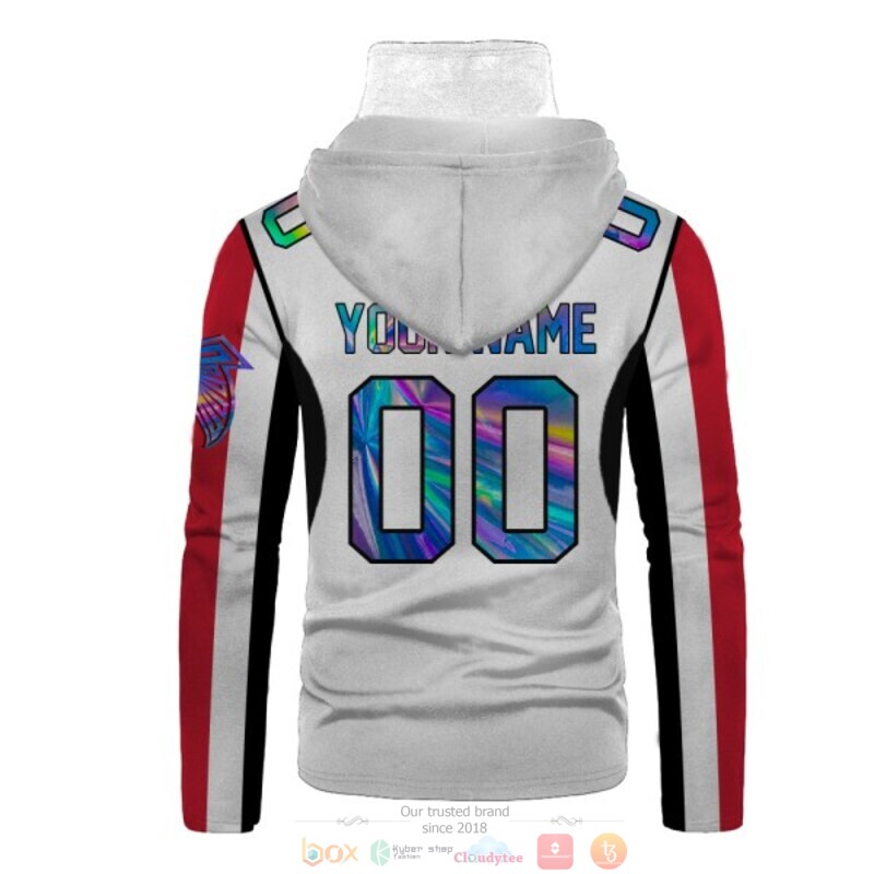 Atlanta Falcons NFL white Personalized custom 3d hoodie mask 3 Personalized Atlanta Falcons NFL white custom 3d hoodie mask 1 2