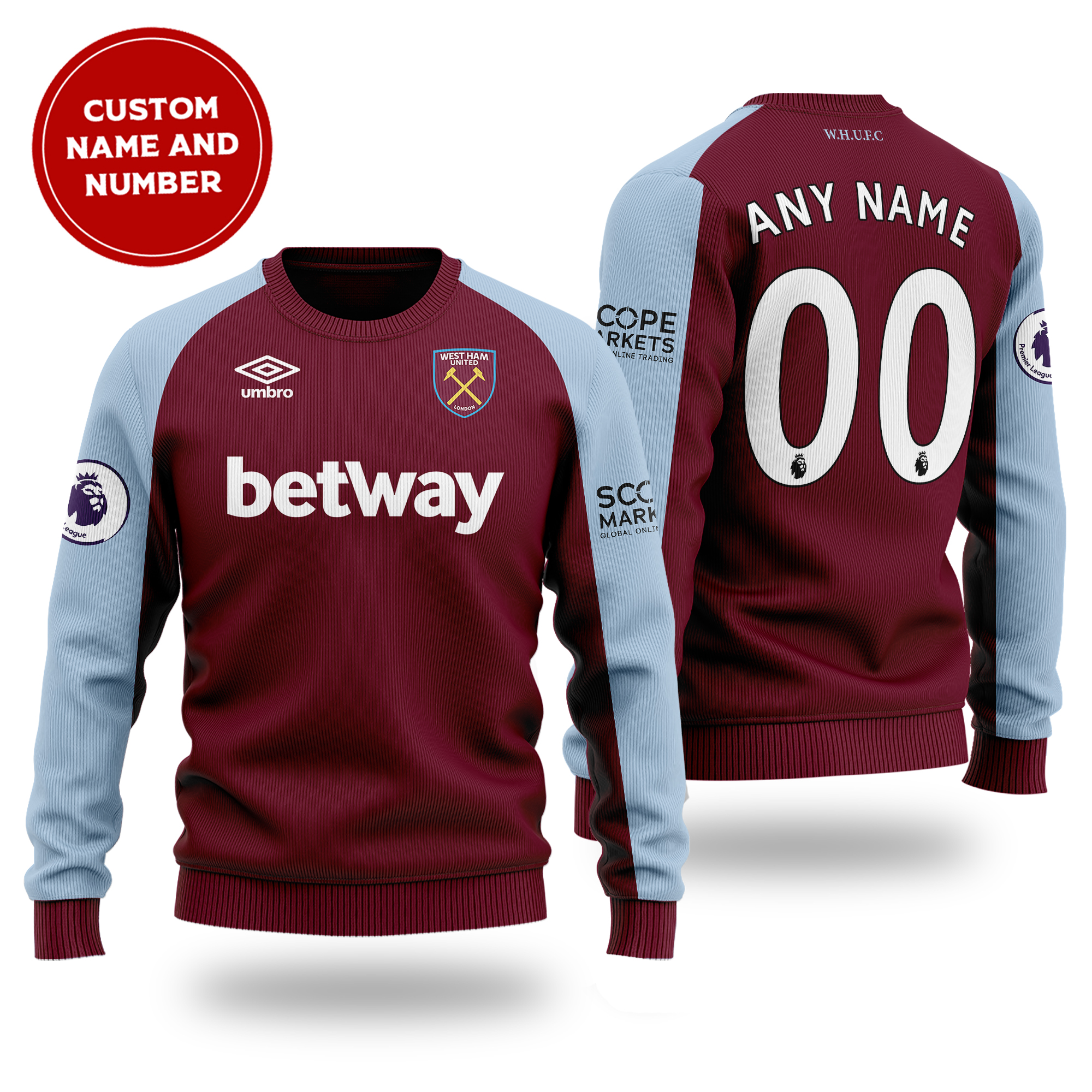 Personalized Betway West Ham United FC Christmas Sweater
