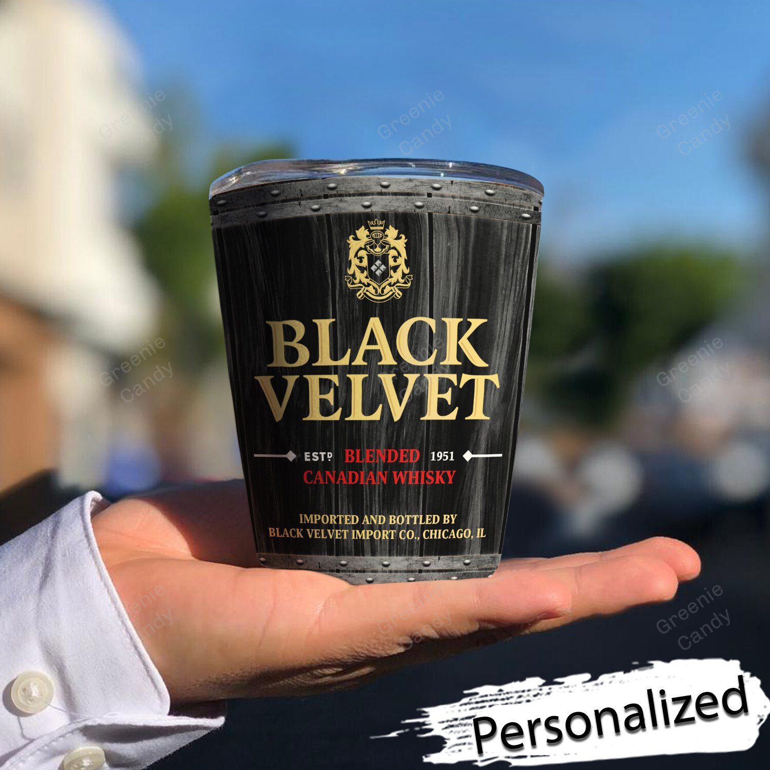 Personalized Black Velvet Whiskey Tumbler 2 Personalized Black Velvet Whiskey Tumbler 1
