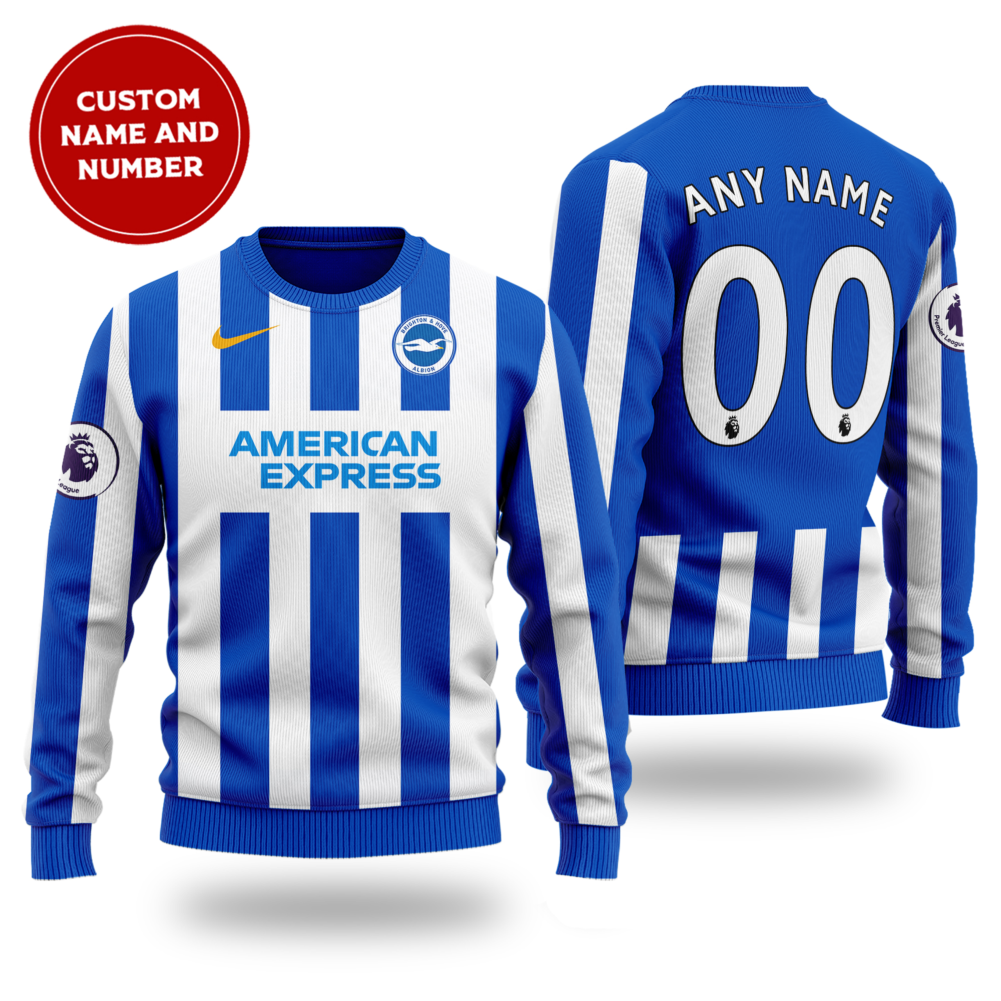 Personalized Brighton Hove Albion Christmas Sweater