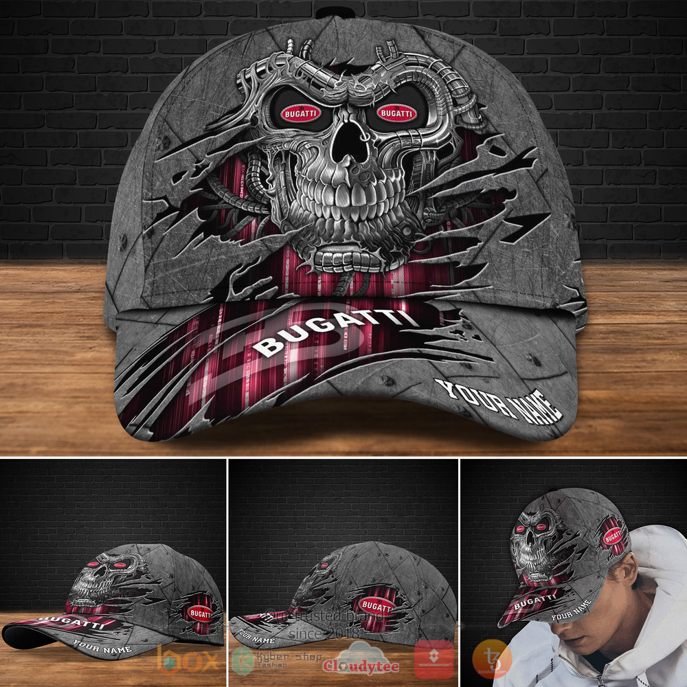 Personalized Bugatti Skull Custom cap