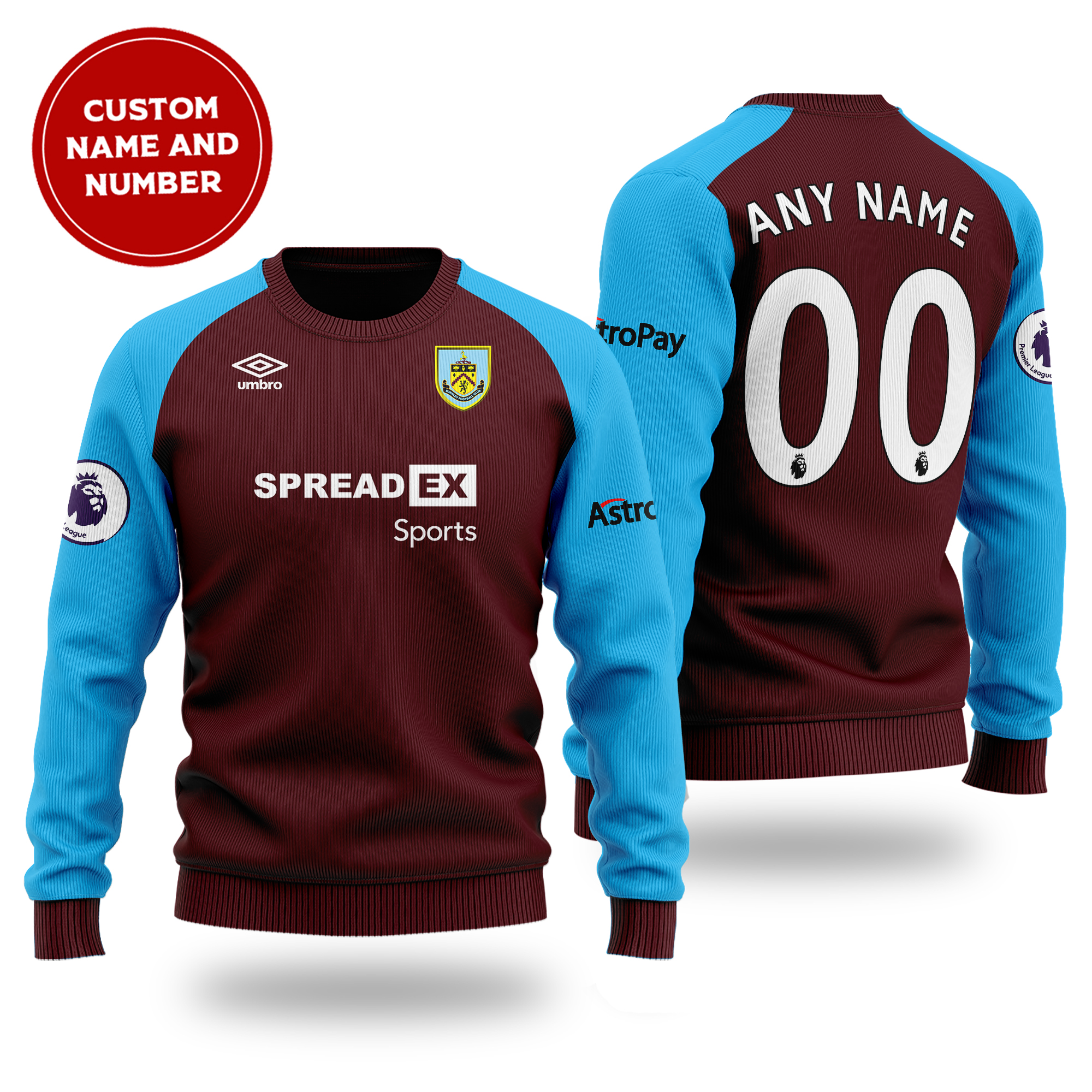 Personalized Burnley FC Christmas Sweater