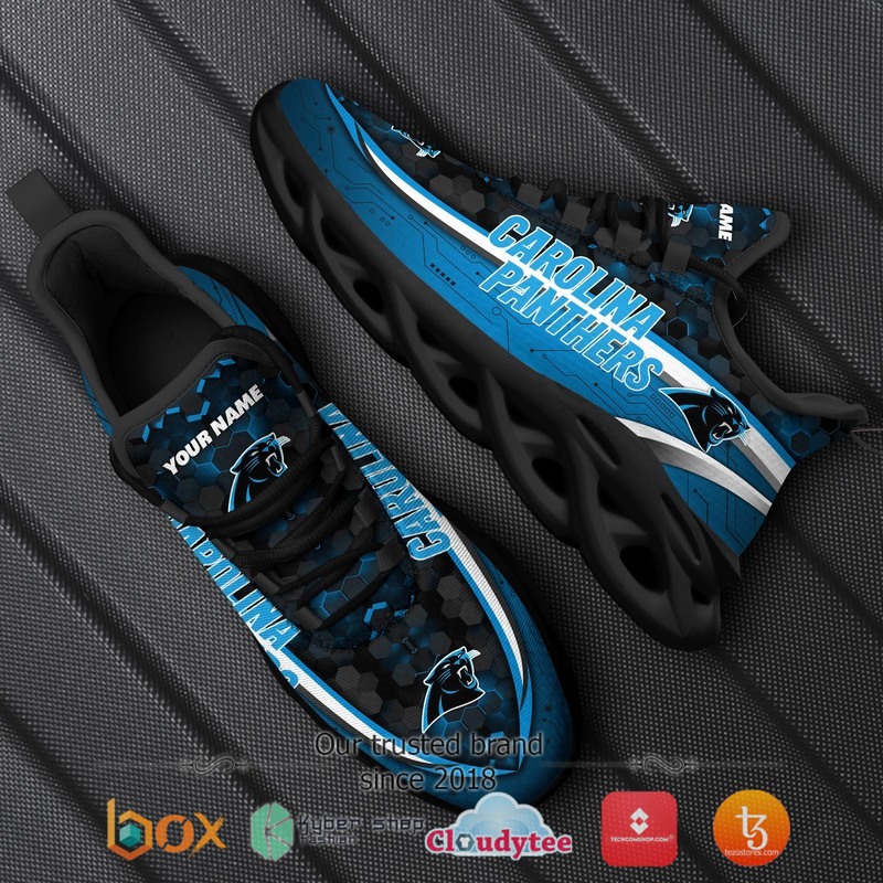 Carolina Panthers Football Team Personalized Clunky Max Soul Sneaker 8 Personalized Carolina Panthers Football Team Clunky Max Soul Shoes