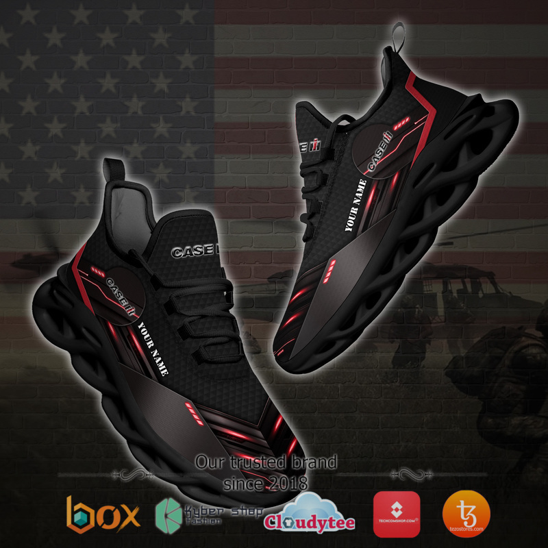 Case IH Tractor Personalized Custom Black Clunky Max Soul Sneaker 3 Personalized Case IH Tractor Shoes Custom Black Clunky Max Soul Shoes 1 2
