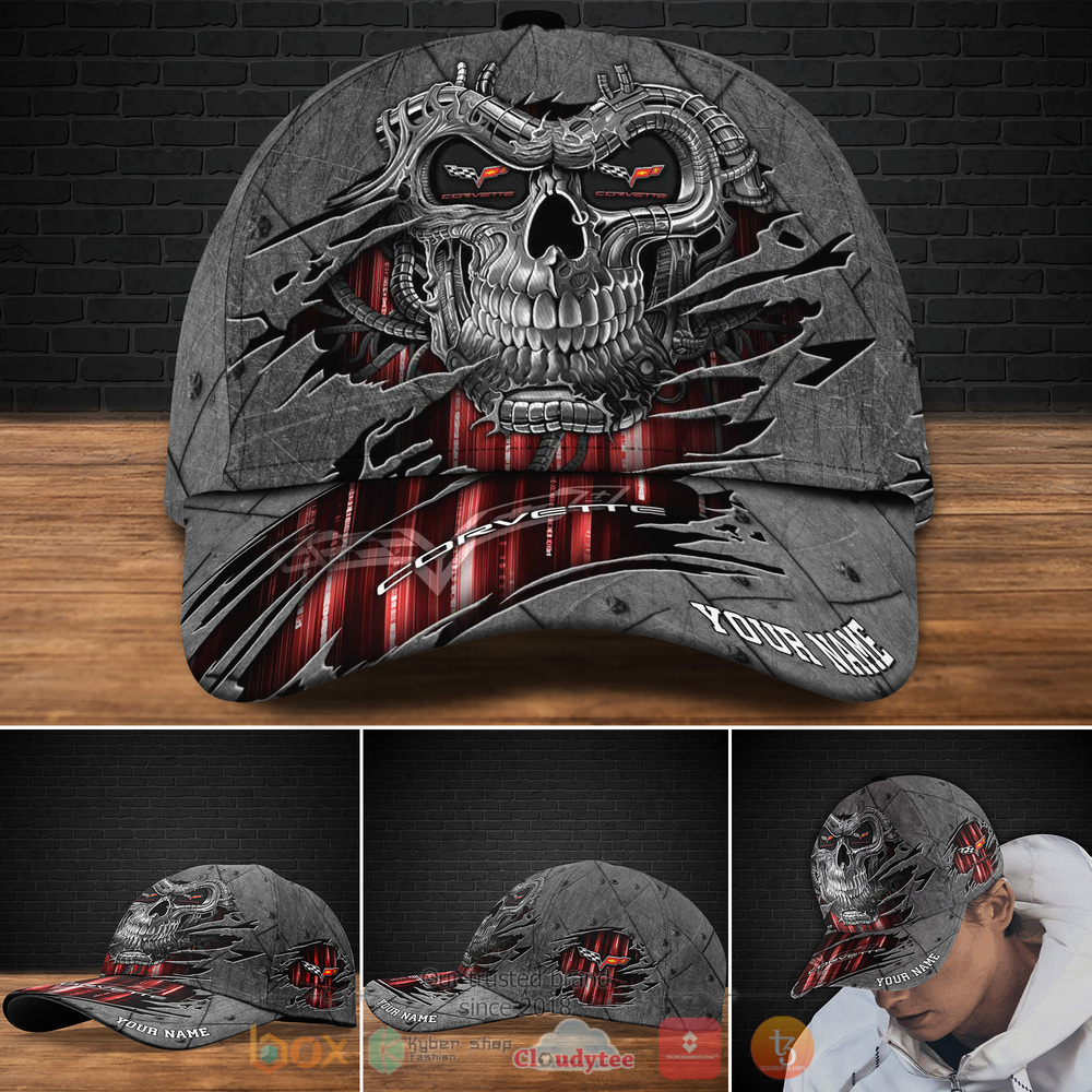 Personalized Chevrolet Corvette Skull Custom cap