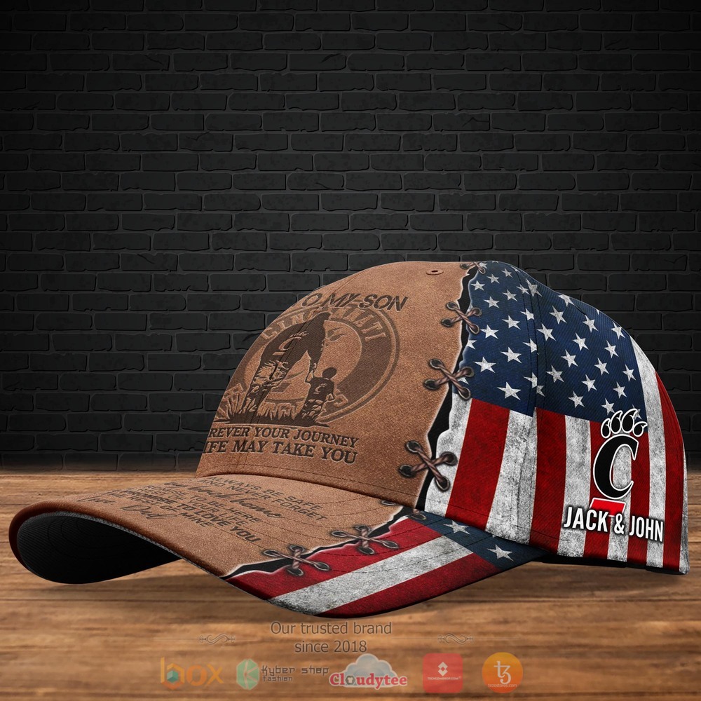 Personalized To My Son Cincinnati Bearcats Custom hat Cap 2 Personalized Cincinnati Bearcats To My Son Custom Cap 1