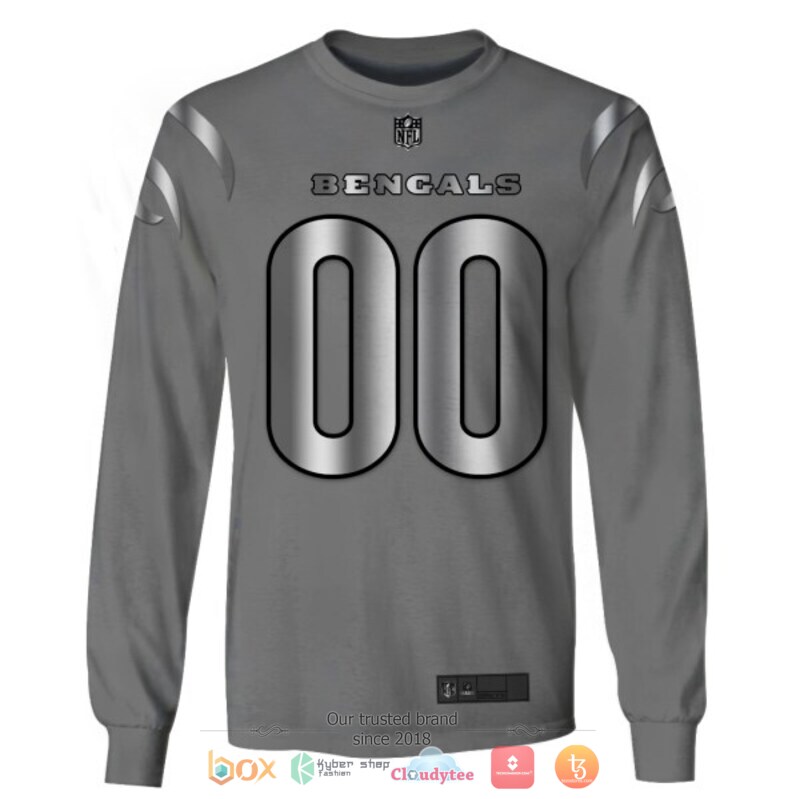 Personalized Cincinnati Bengals NFL dark grey custom 3d shirt hoodie 1 2 3 4