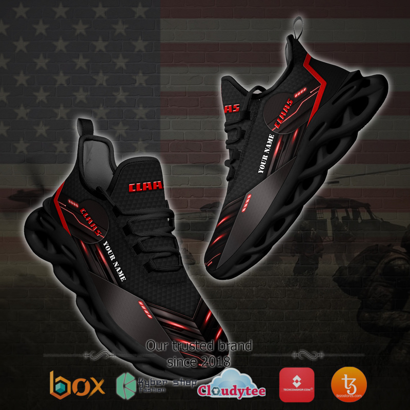 Claas Tractors Personalized Custom Black Clunky Max Soul Sneaker 3 Personalized Class Tractors Tractor Shoes Custom Black Clunky Max Soul Shoes 1 2