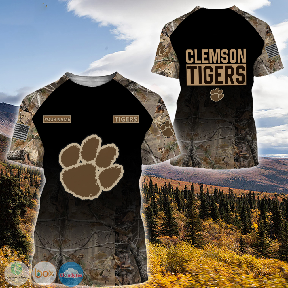 Personalized Clemson Tigers hunting camo custom jersey shirt, hoodie 5 Personalized Clemson Tigers hunting camo custom 3d shirt hoodie 1 2 3 4