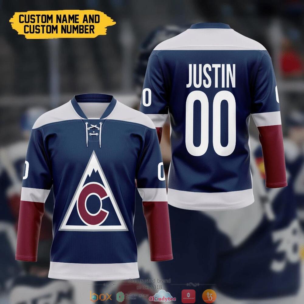 Personalized NHL Colorado Avalanche custom hockey jersey 5 Personalized Colorado Avalanche NHL custom hockey jersey 1 2 3 4