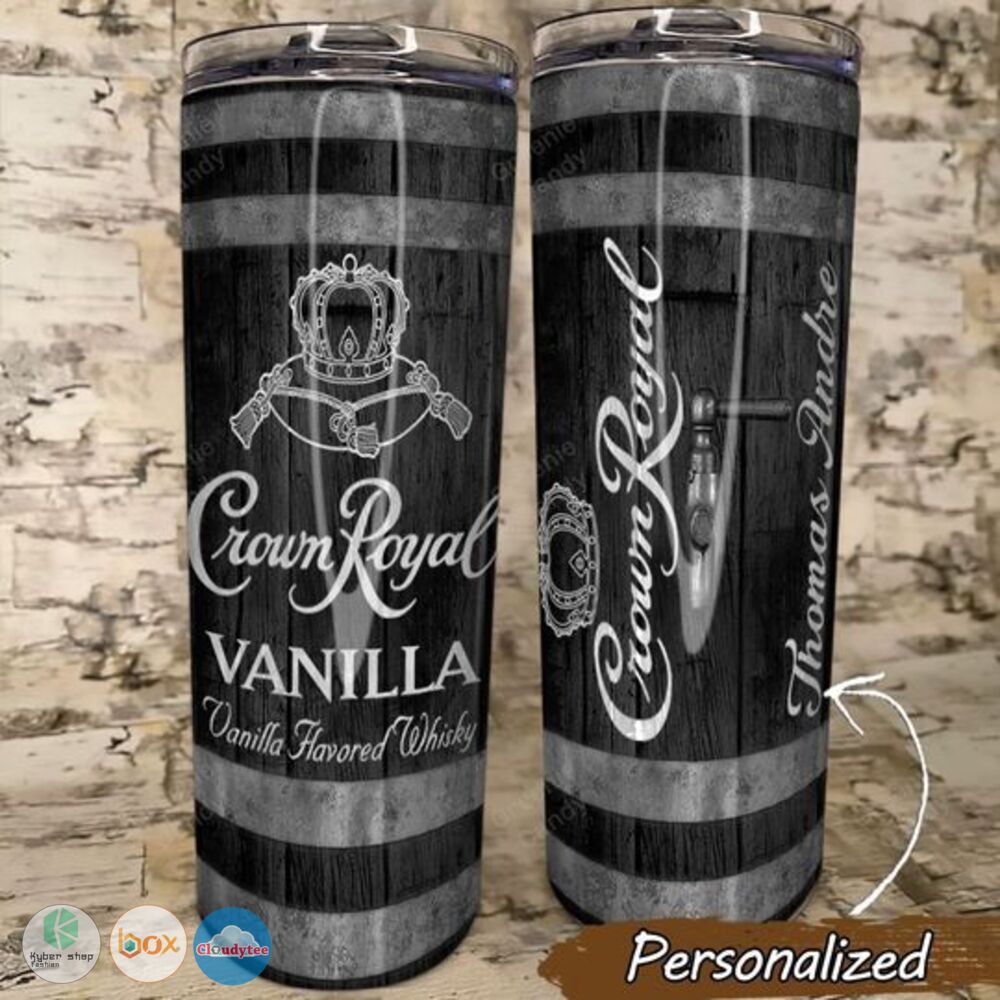 Personalized Crown Royal Vanilla flavored Whisky custom skinny tumbler