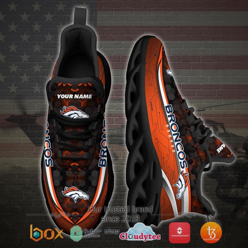 Denver Broncos Football Team Personalized Clunky Max Soul Sneaker 3 Personalized Denver Broncos Football Team Clunky Max Soul Shoes 1 2