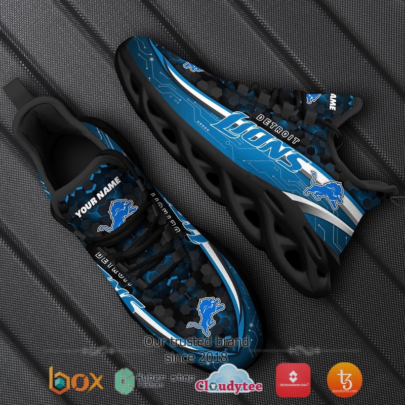 Detroit Lions Football Team Personalized Clunky Max Soul Sneaker 8 Personalized Detroit Lions Football Team Clunky Max Soul Shoes