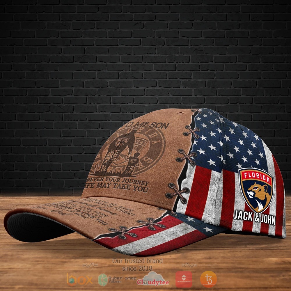 Personalized To My Son Florida Panthers NHL Custom hat Cap 2 Personalized Florida Panthers NHL To My Son Custom Cap 1