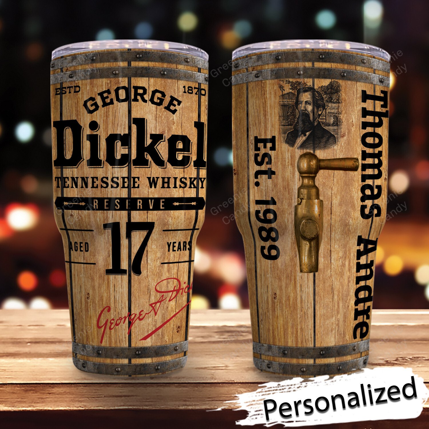 Personalized George Dickel Tennessee Whiskey Tumbler 7 Personalized George Dickel Tennessee Whiskey Tumbler