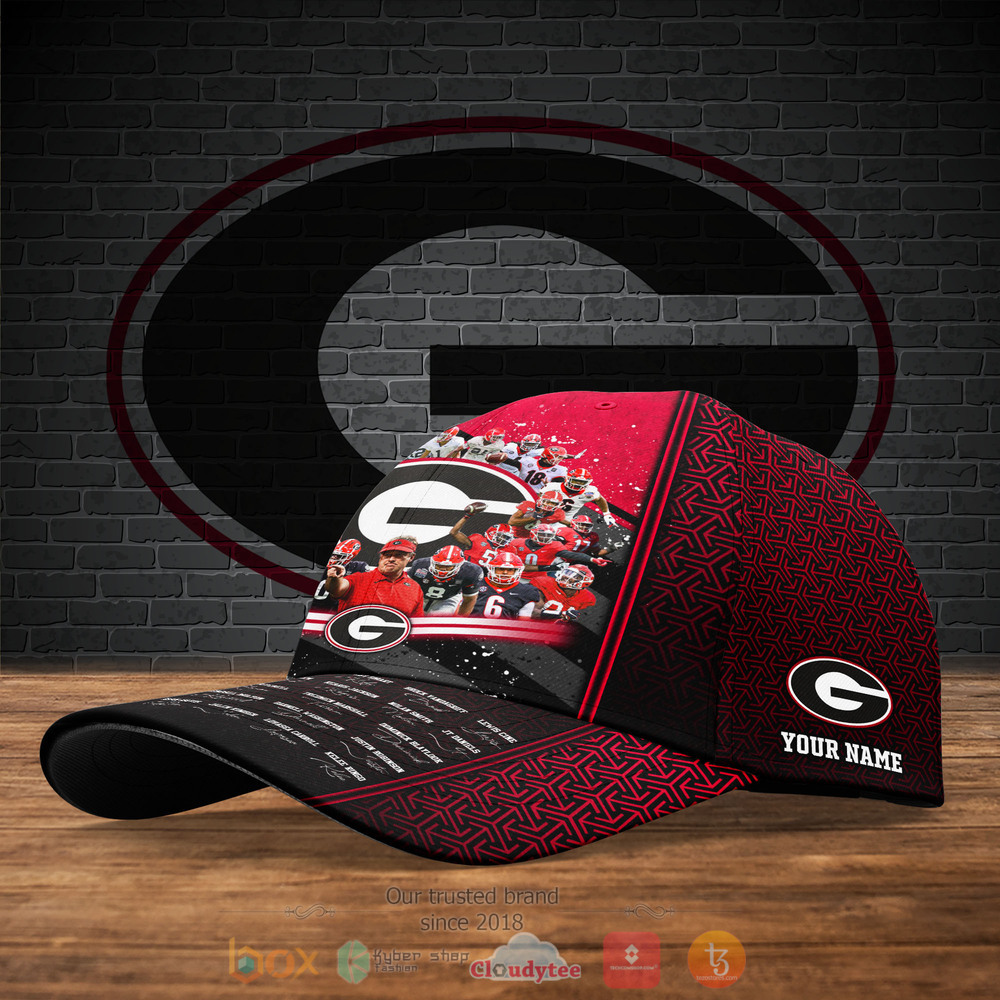 Personalized Georgia Bulldogs Football Player NCAA Custom hat Cap 4 Personalized Georgia Bulldogs Football Player NCAA Custom cap 1 2 3