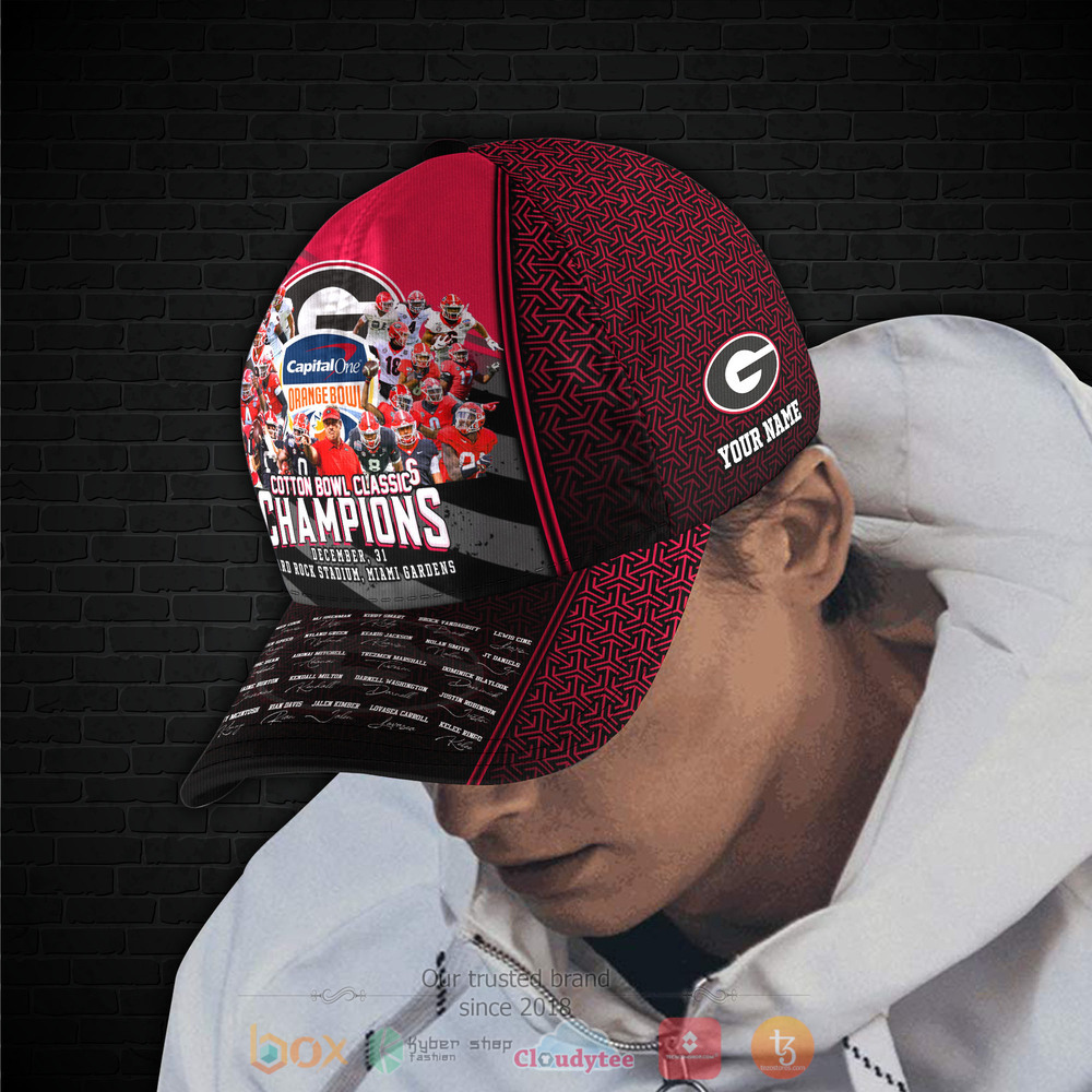 Personalized Georgia Bulldogs Orange Bowl 2021 Custom Cap 1 2 3 4