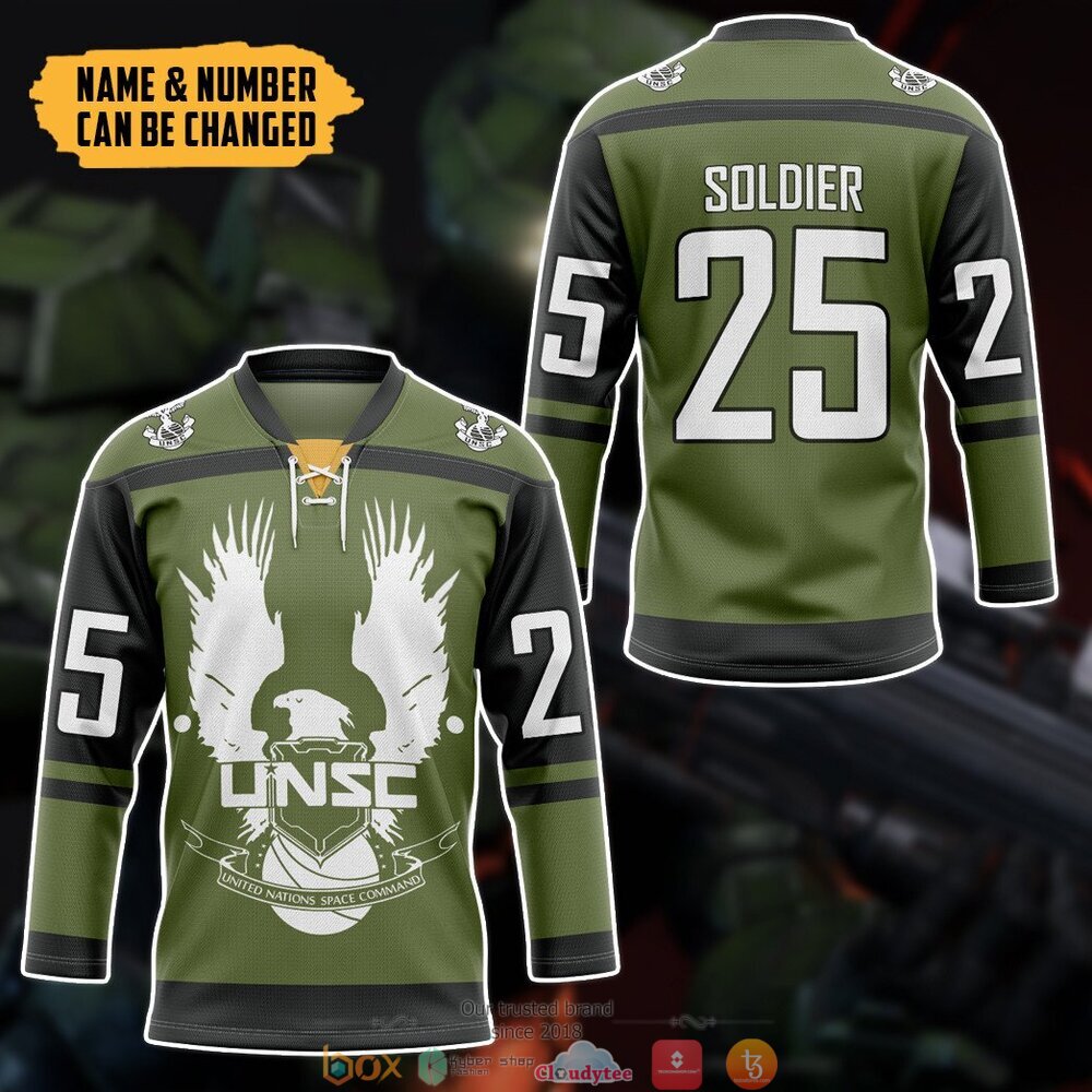 Halo United Nations Space Command custom Personalized hockey jersey 3 Personalized Halo United Nations Space Command custom hockey jersey 1 2