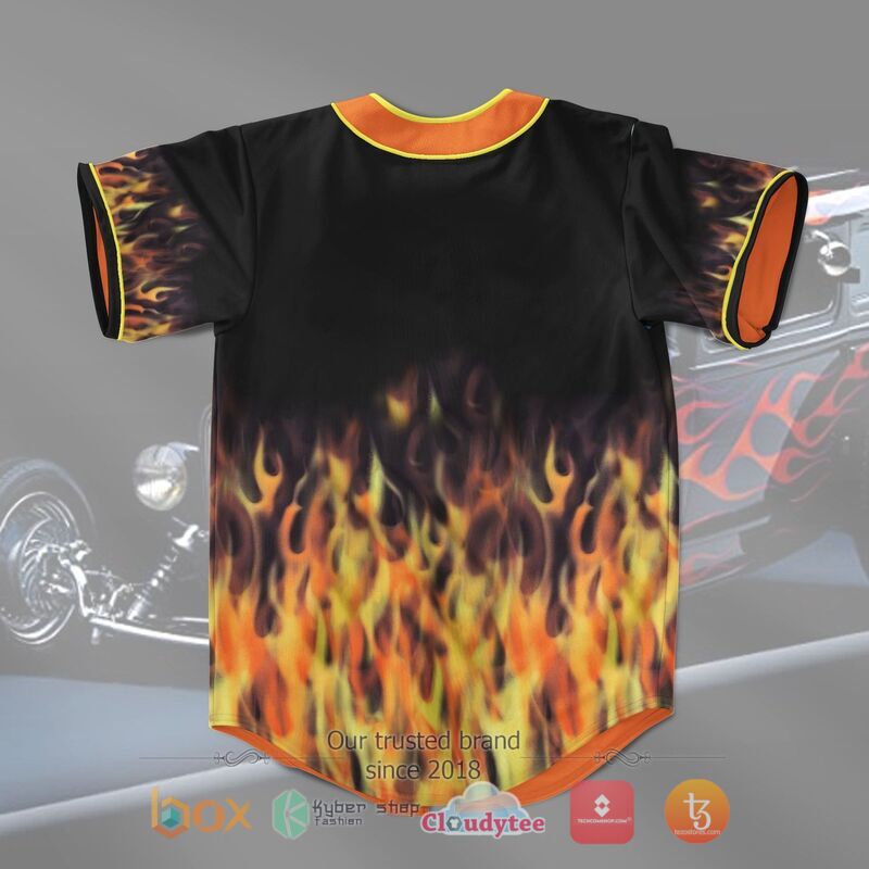 Personalized Hot Rod Flame Blowing Baseball Jersey 1 2 3 4 5 6 7 8