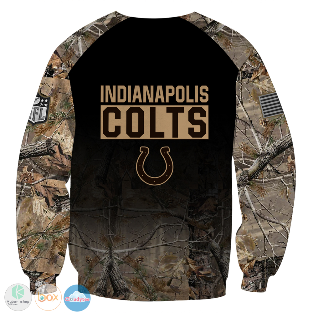 Personalized Indianapolis Colts NFL hunting camo custom 3d shirt hoodie 1 2 3 4