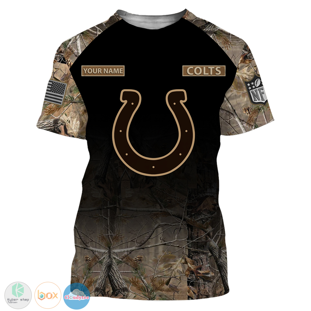 Personalized Indianapolis Colts NFL hunting camo custom 3d shirt hoodie 1 2 3 4 5 6 7