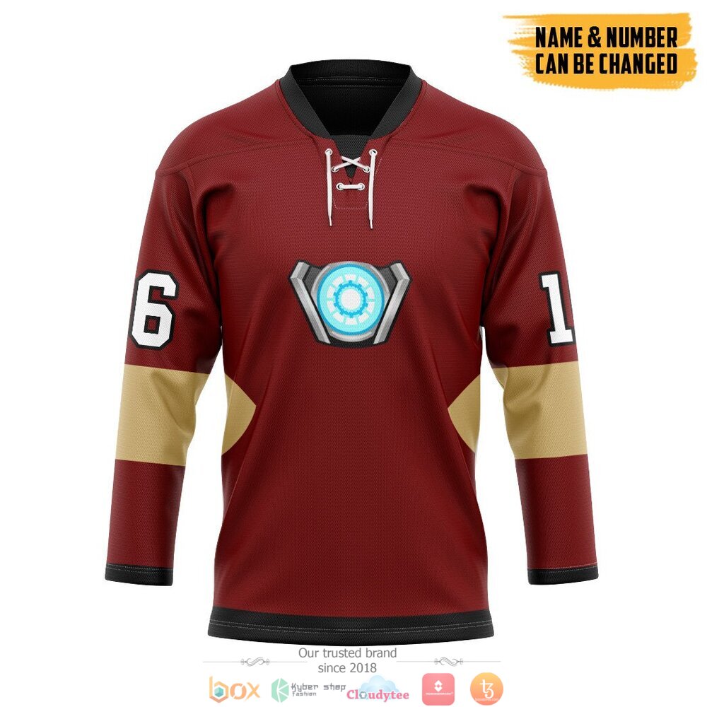 Personalized Iron Man custom hockey jersey