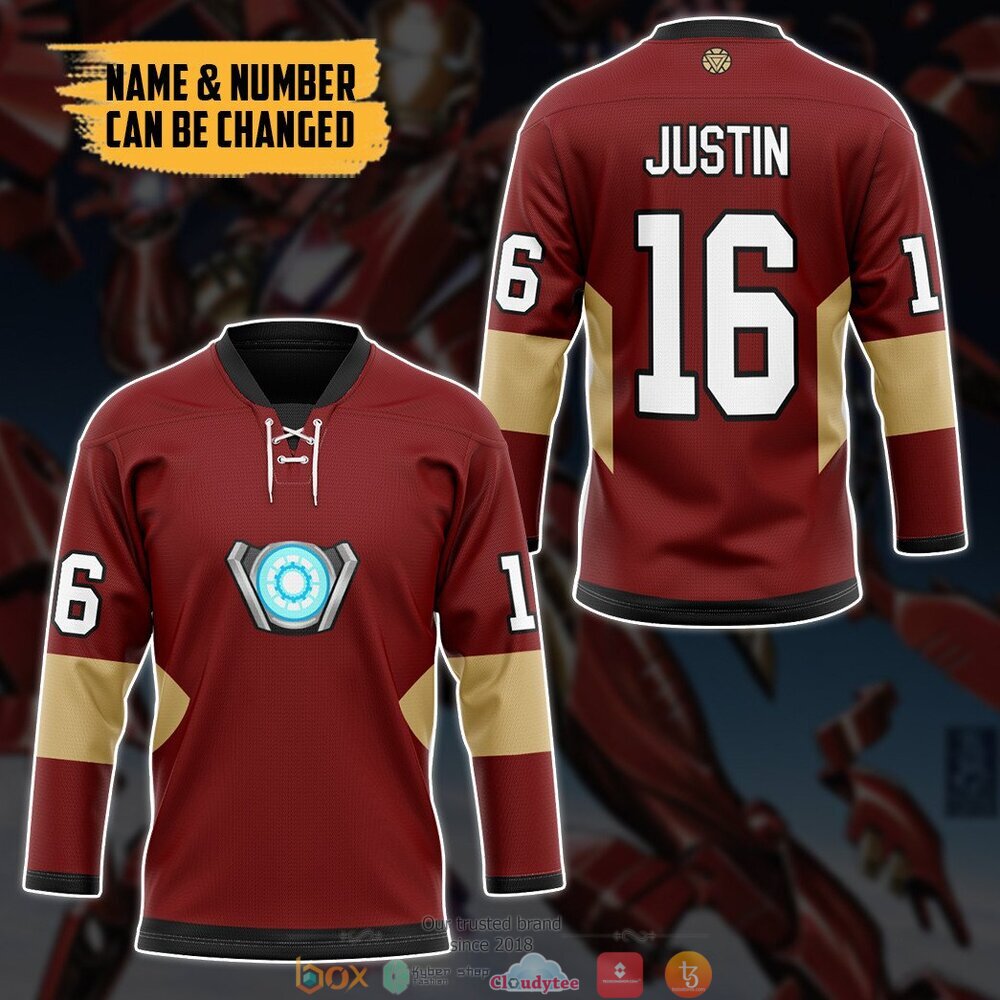 Iron Man custom Personalized hockey jersey 3 Personalized Iron Man custom hockey jersey 1 2