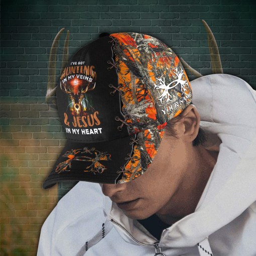 Personalized Ive Got Hunting In My Veins hunting camo custom cap 1 2 3 4