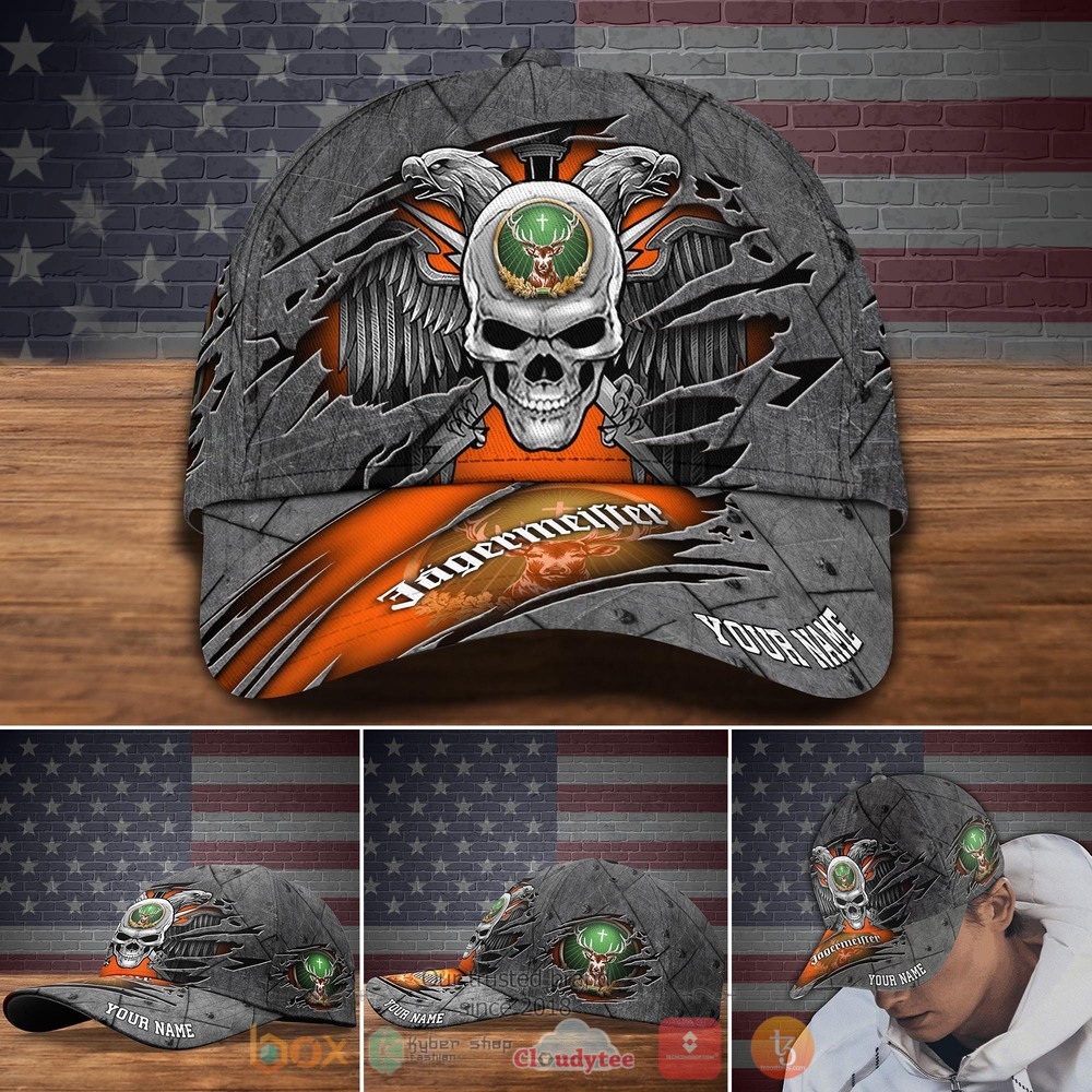Personalized Jagermeister Eagle Skull Wings Custom Cap