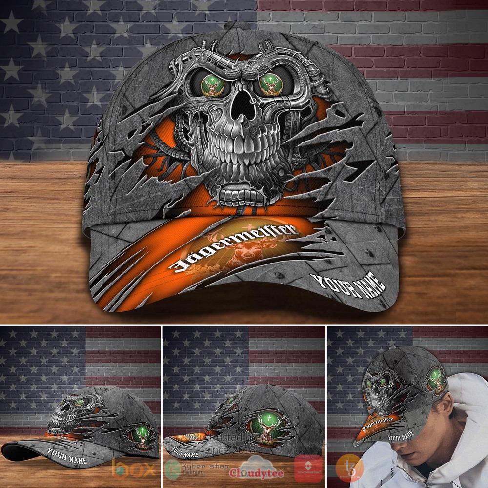 Personalized Jagermeister Skull ornage Custom Cap