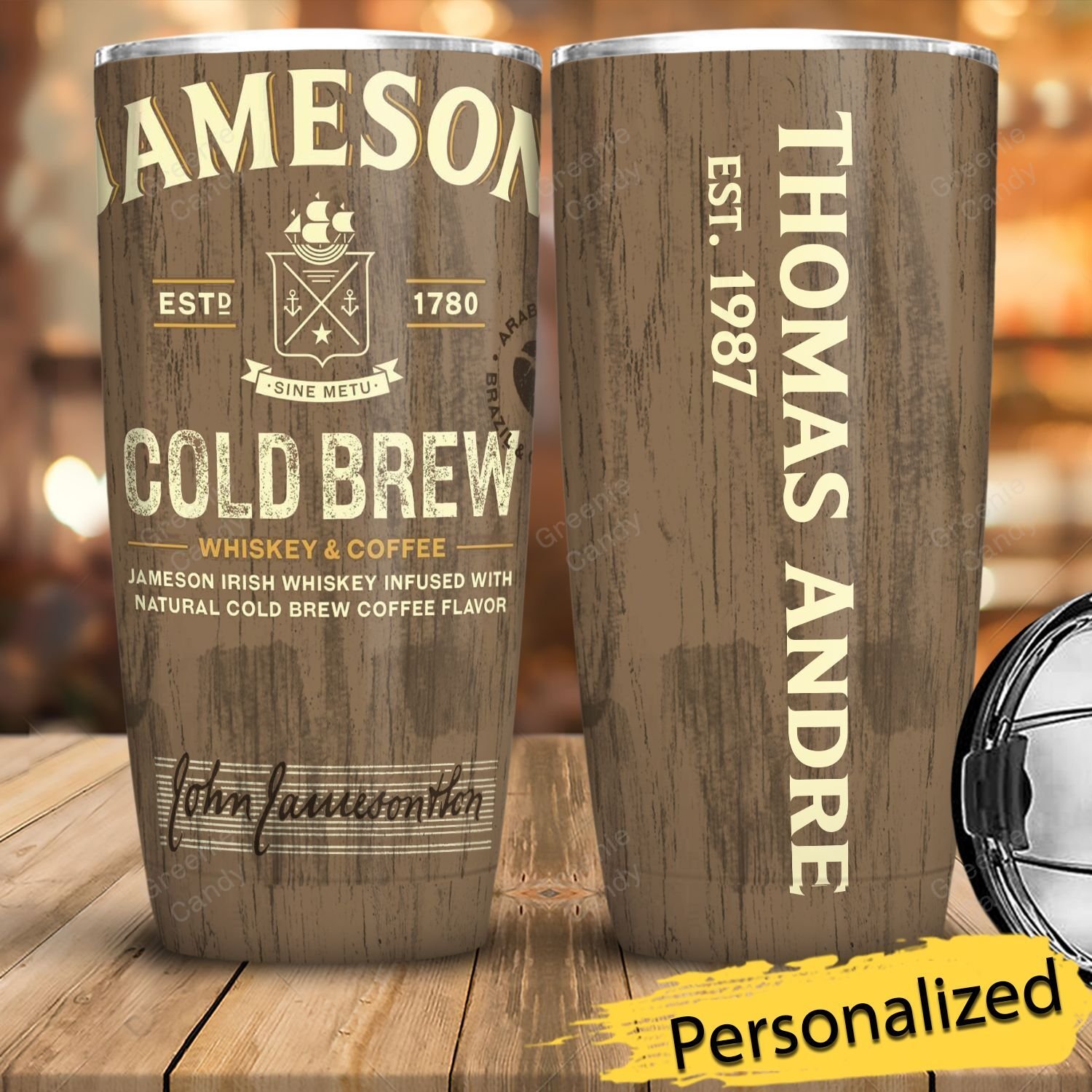 Personalized Jameson Cold Brew Whiskey Tumbler 2 Personalized Jameson Cold Brew Whiskey Tumbler 1
