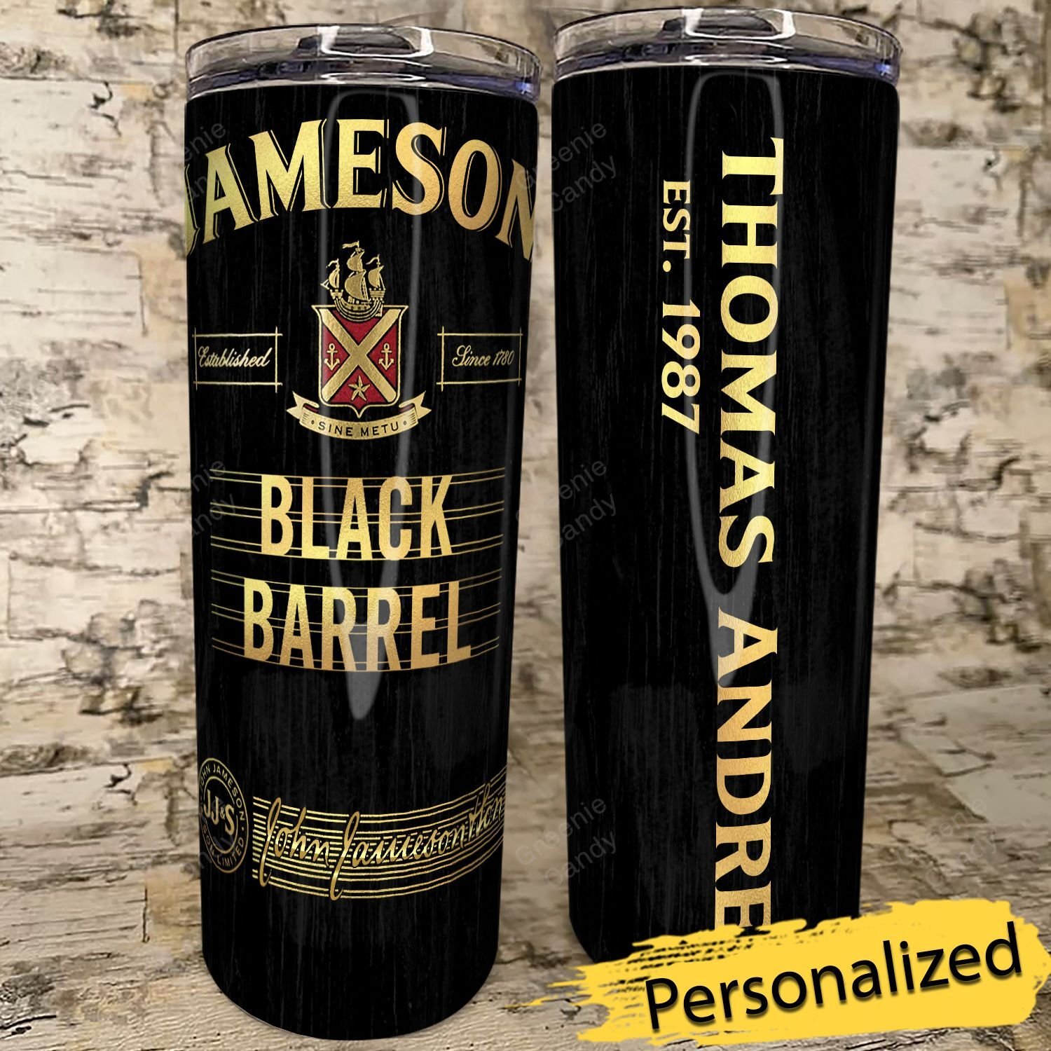 Personalized Jameson Triple Distilled Irish Whiskey Skinny Tumbler