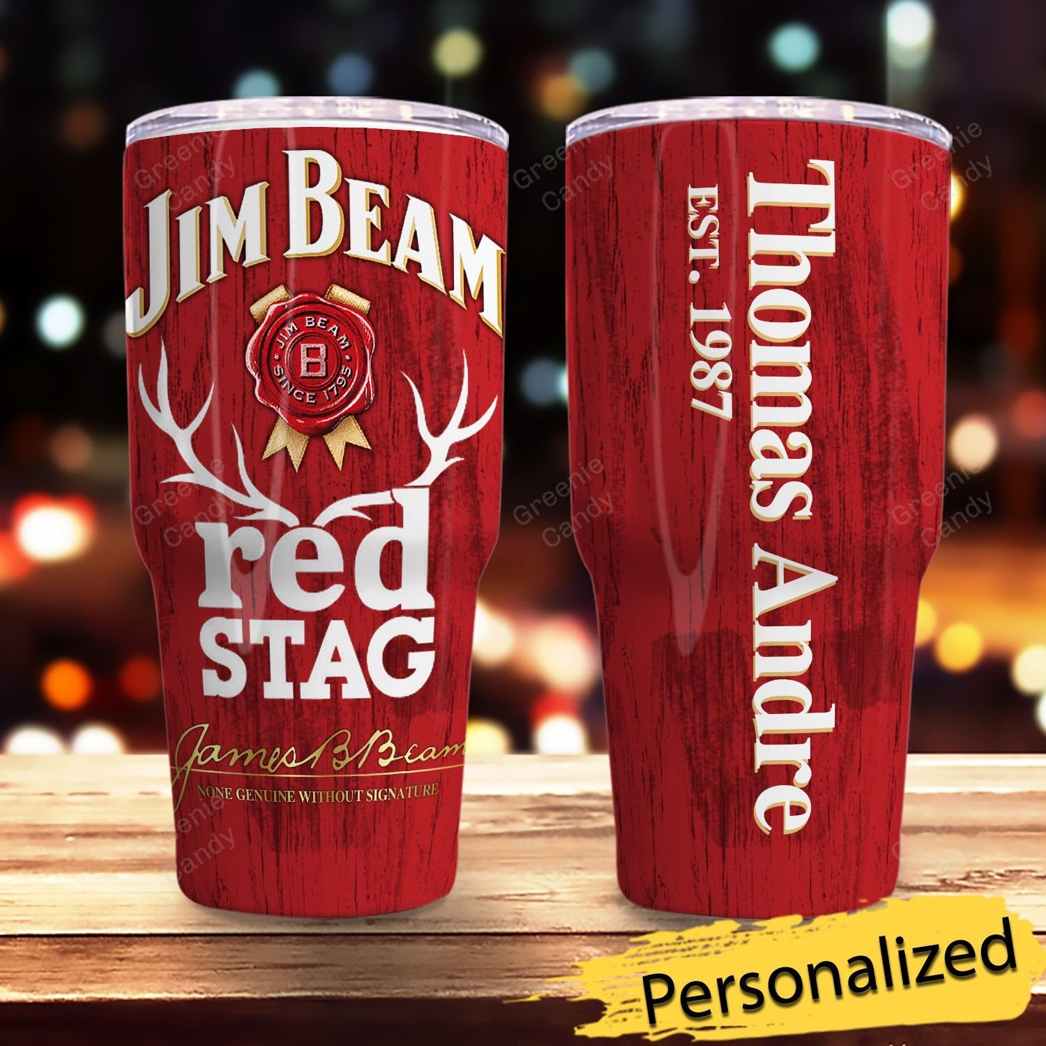 Personalized Jim Beam Red Stag Whiskey Tumbler 1