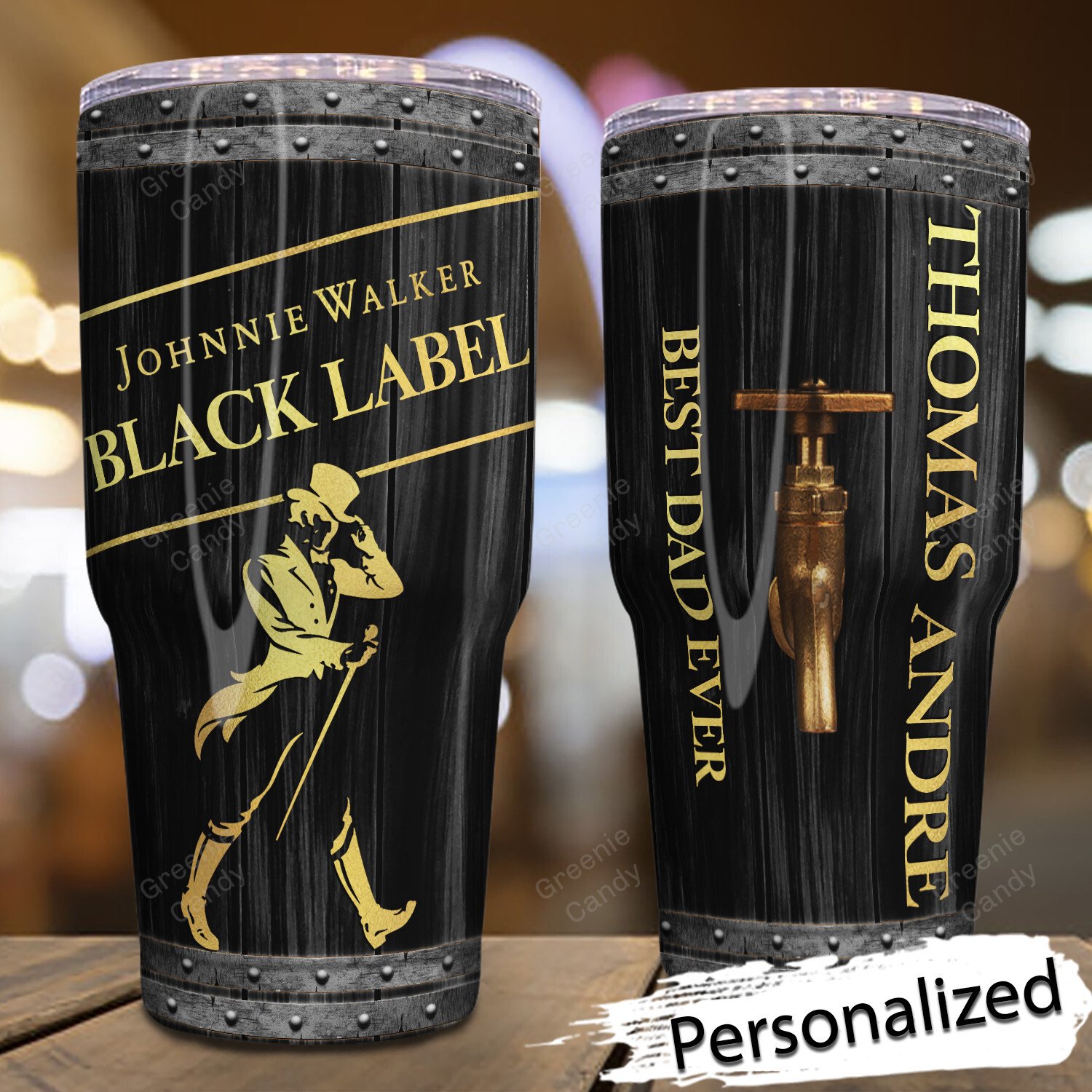 Personalized Johnnie Walker Black Label Whiskey Tumbler 2 Personalized Johnnie Walker Black Label Whiskey Tumbler 1