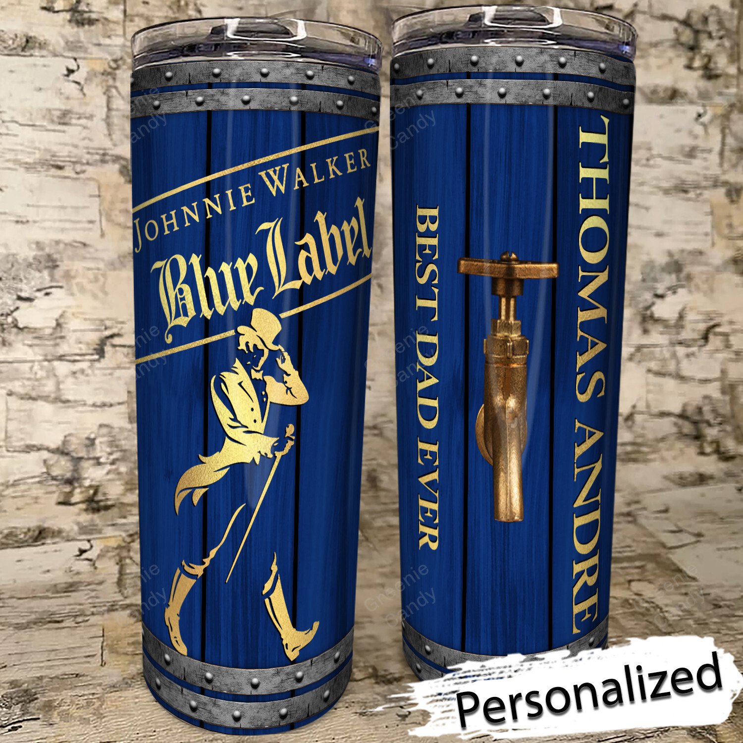 Personalized Johnnie Walker Blue Label Whiskey Skinny Tumbler