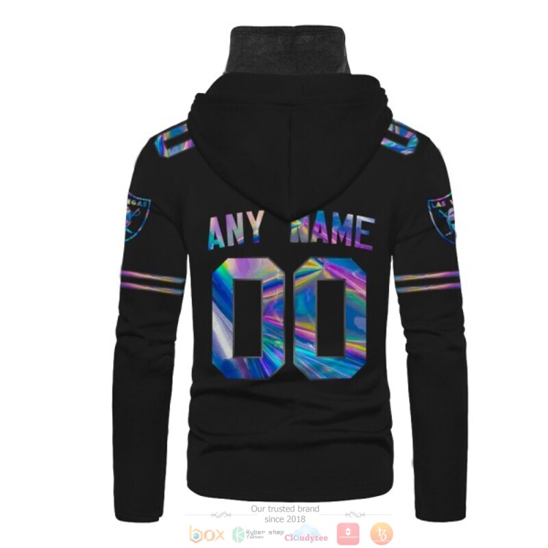 Las Vegas Raiders black hologram NFL Personalized custom 3d hoodie mask 3 Personalized Las Vegas Raiders black hologram NFL custom 3d hoodie mask 1 2