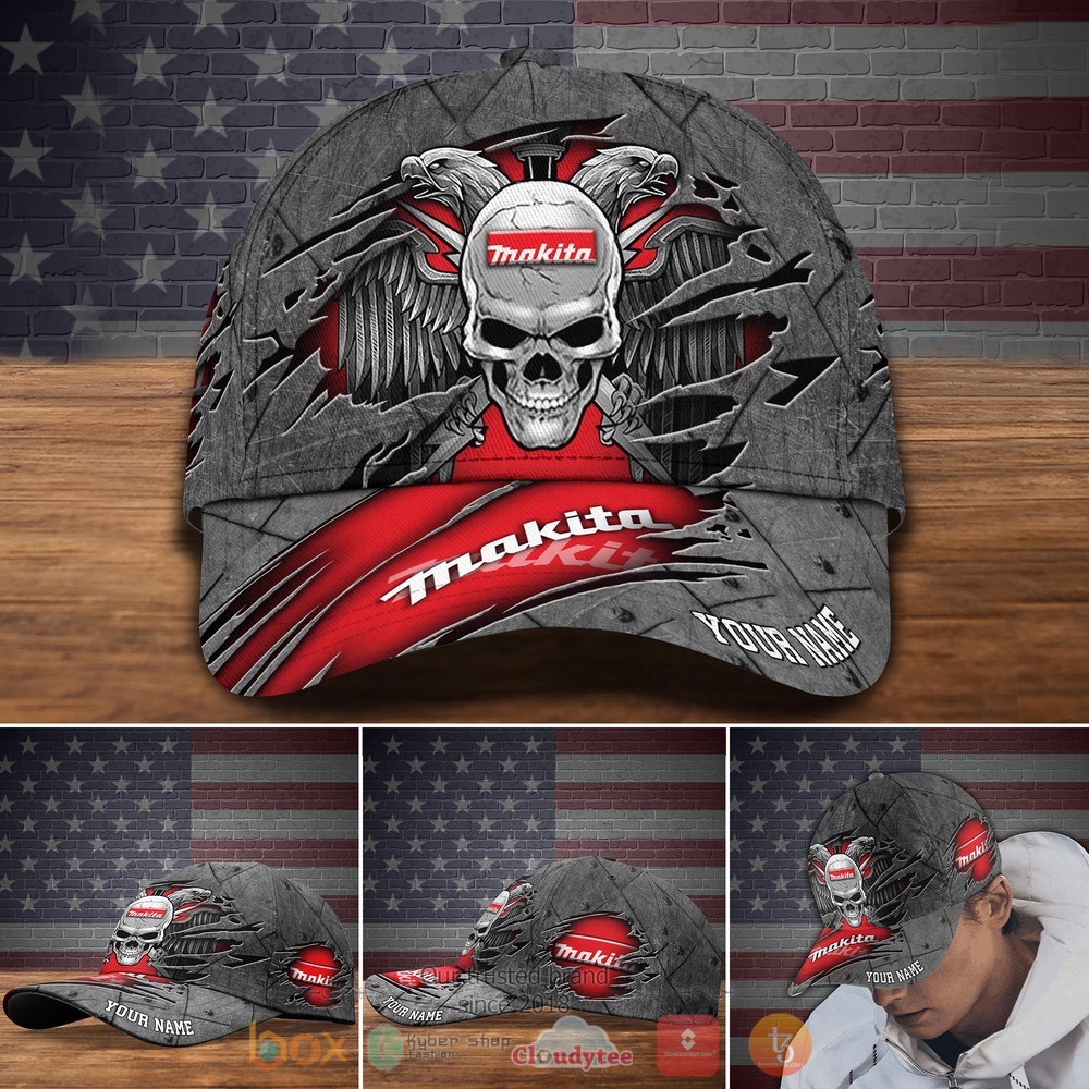 Personalized Makita Eagle Skull Wings Custom Cap