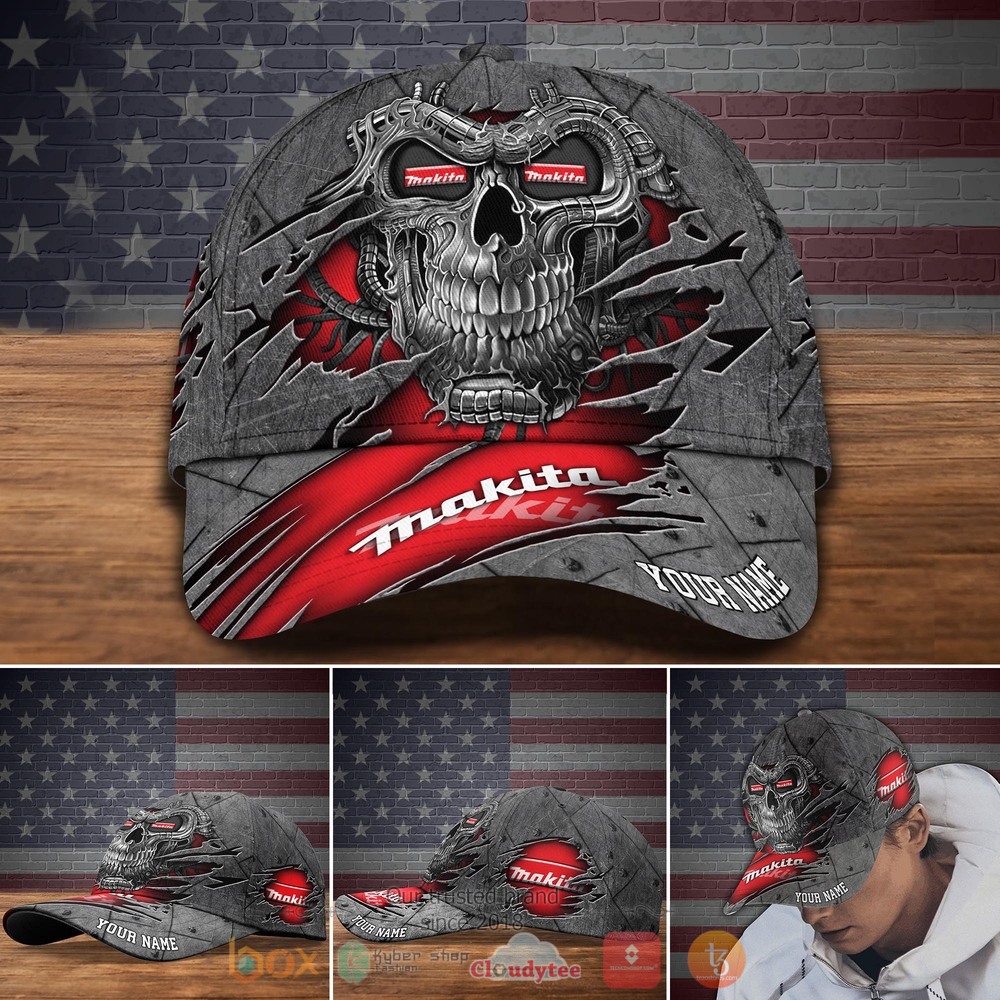 Personalized Makita Skull red Custom Cap
