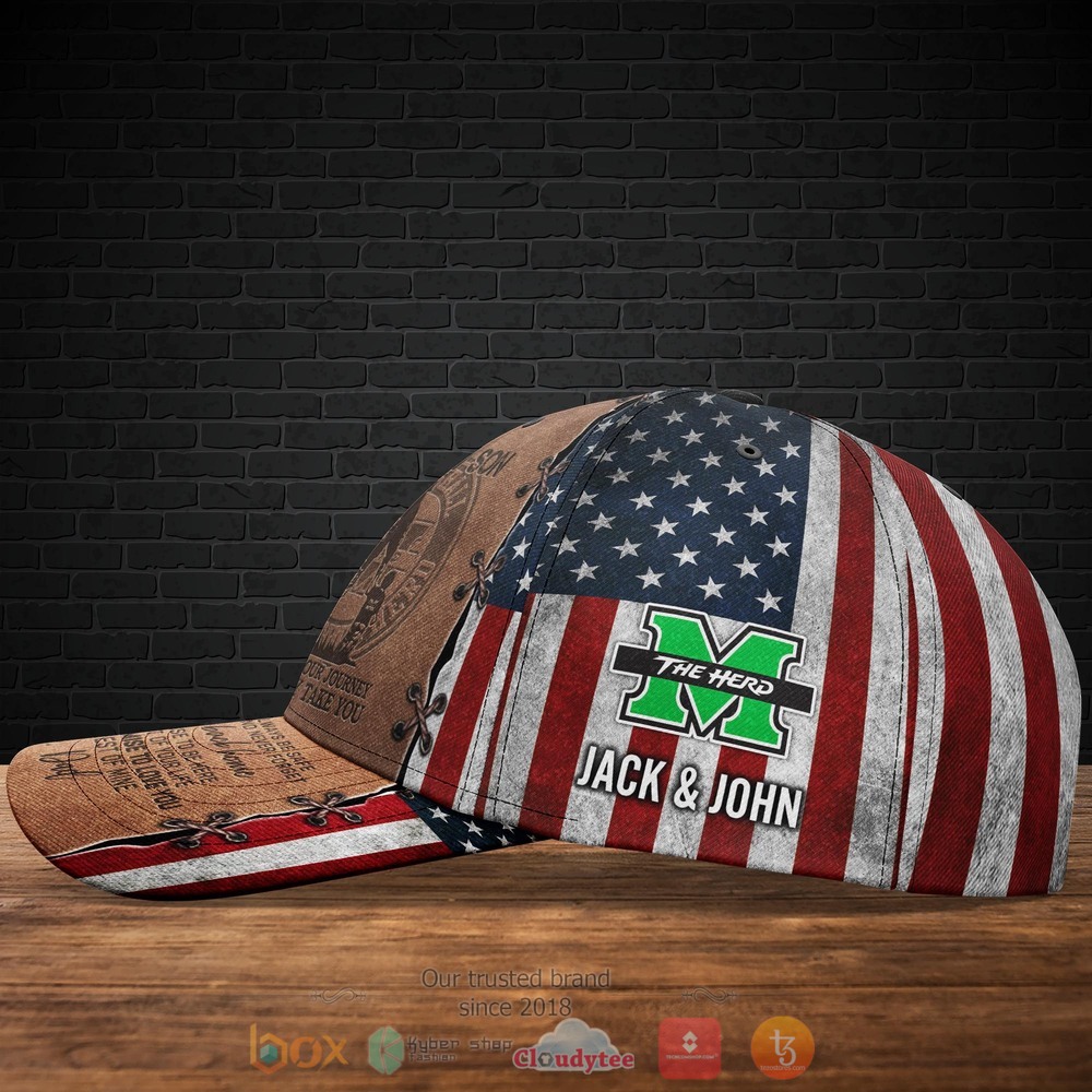 Personalized To My Son Marshall Thundering Herd Custom hat Cap 3 Personalized Marshall Thundering Herd To My Son Custom Cap 1 2