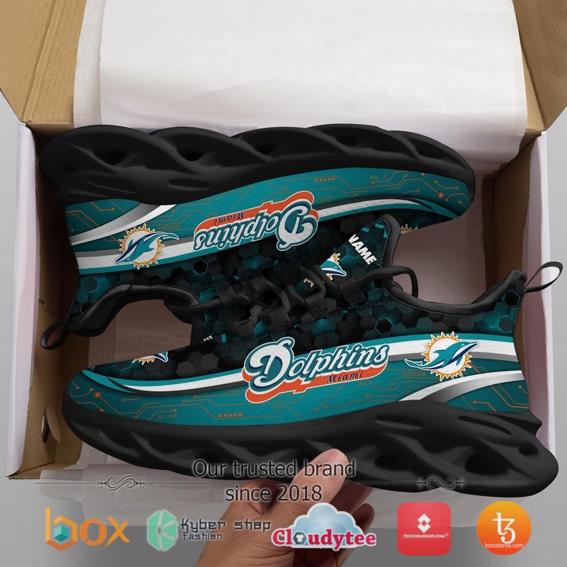 Personalized Miami Dolphins Football Team Max Soul Clunky Sneaker 2 Personalized Miami Dolphins Football Team Max Soul Clunky Sneaker 1