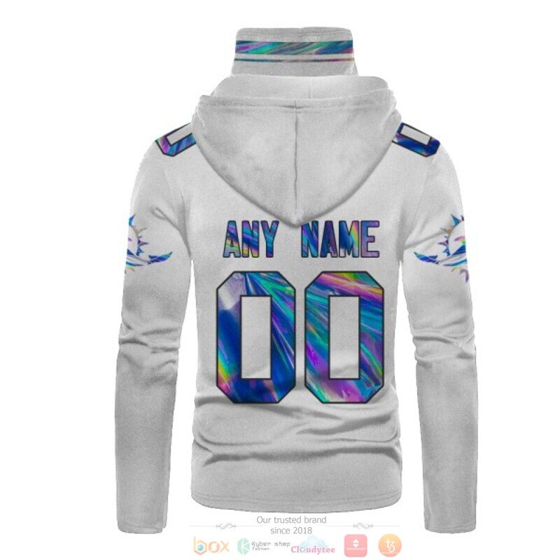 Miami Dolphins white hologram NFL Personalized custom 3d hoodie mask 3 Personalized Miami Dolphins white hologram NFL custom 3d hoodie mask 1 2