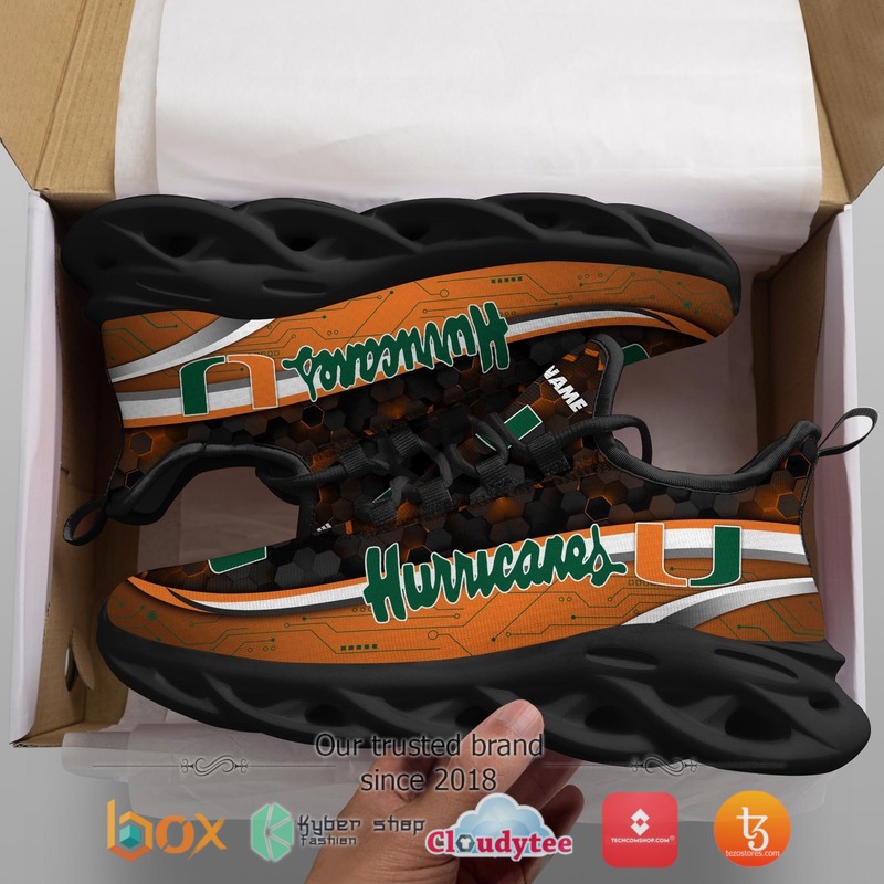Miami Hurricanes Football Team Personalized Clunky Max Soul Sneaker 2 Personalized Miami Hurricanes Football Team Clunky Max Soul Shoes 1