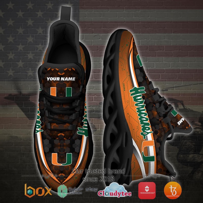 Miami Hurricanes Football Team Personalized Clunky Max Soul Sneaker 3 Personalized Miami Hurricanes Football Team Clunky Max Soul Shoes 1 2