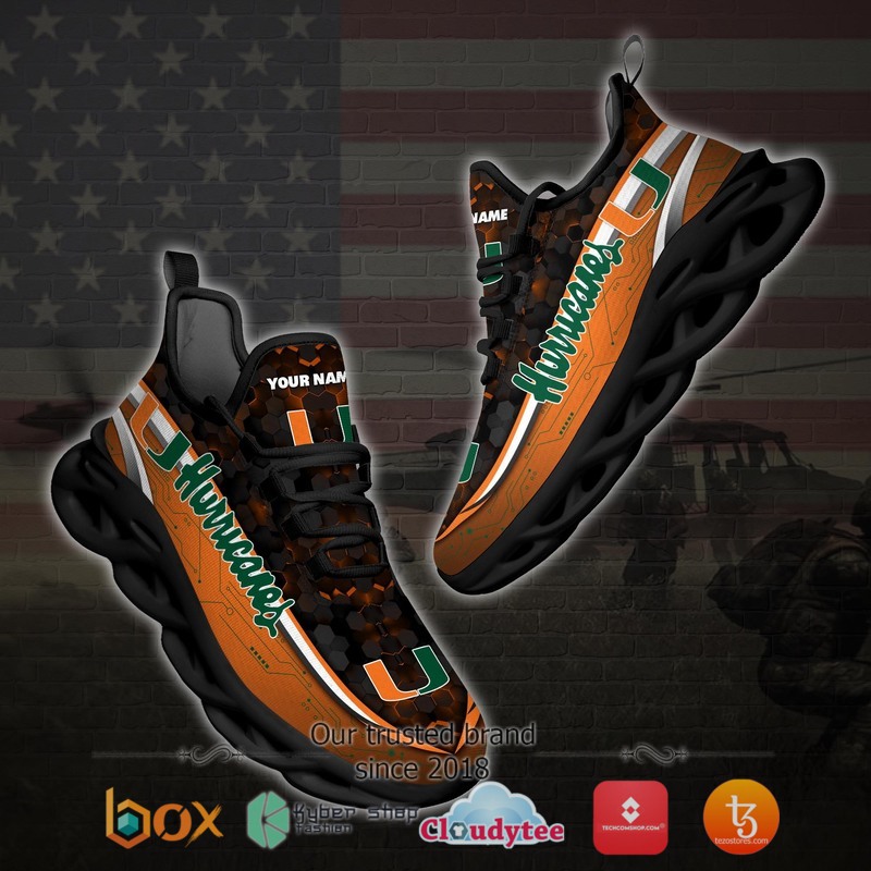 Miami Hurricanes Football Team Personalized Clunky Max Soul Sneaker 4 Personalized Miami Hurricanes Football Team Clunky Max Soul Shoes 1 2 3