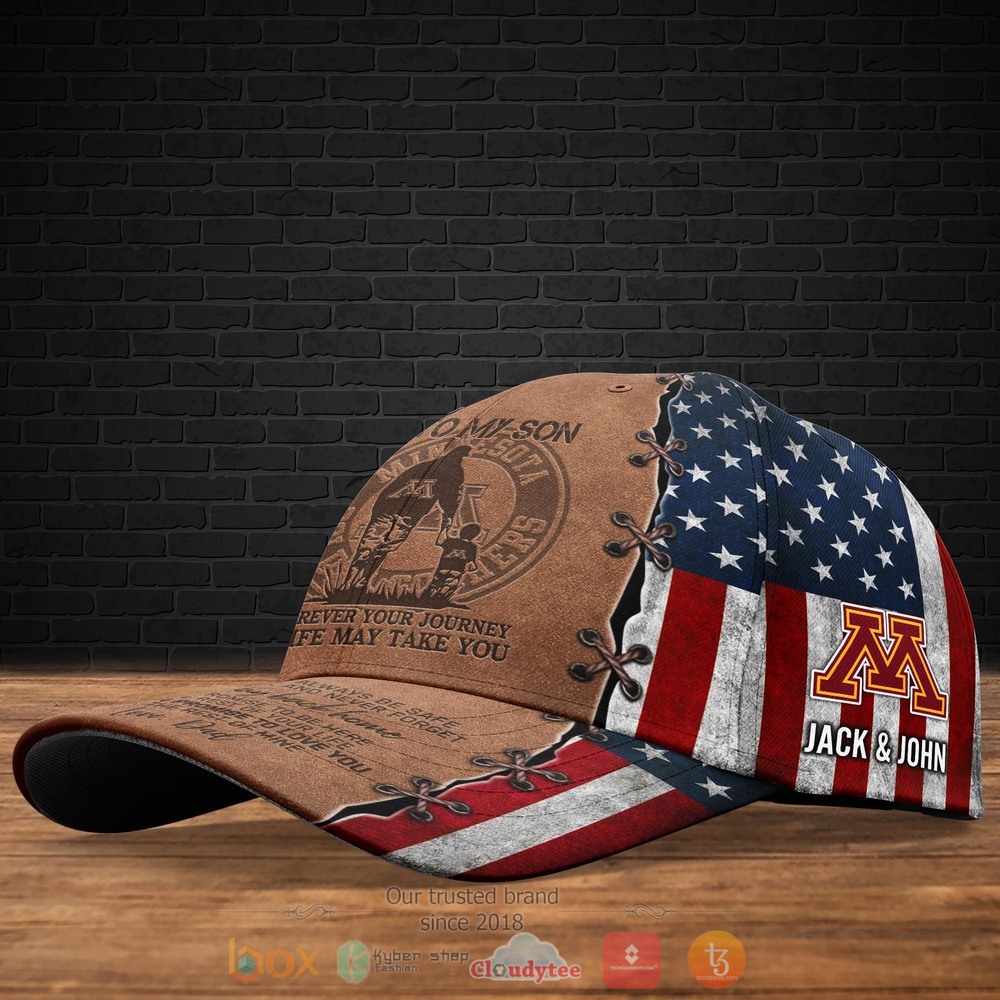 Personalized To My Son Minnesota Golden Gophers Custom hat Cap 2 Personalized Minnesota Golden Gophers To My Son Custom Cap 1