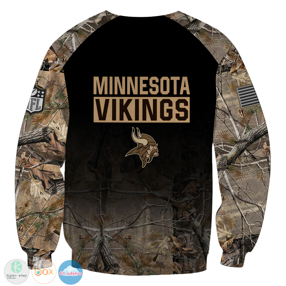 Personalized Minnesota Vikings NFL hunting camo custom 3d shirt hoodie 1 2 3 4