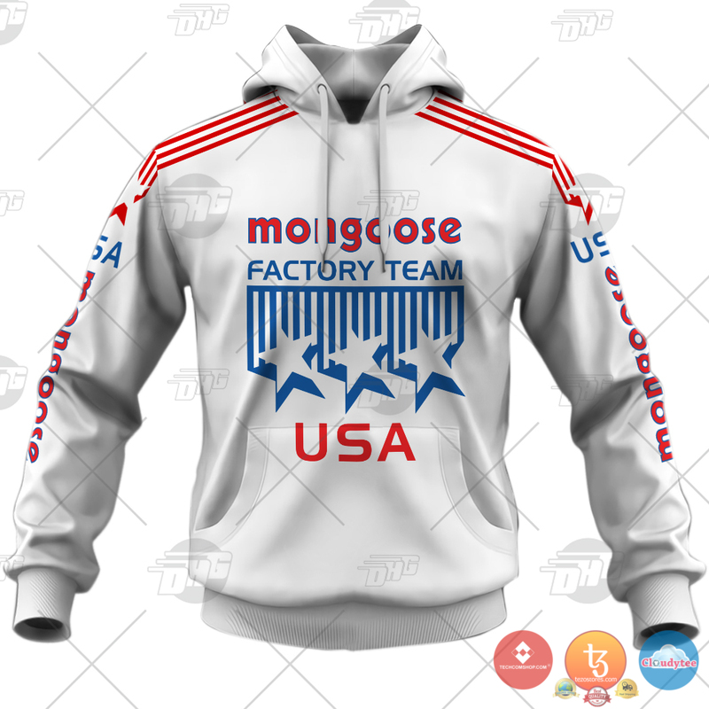 Personalizedd Mongoose Racing Team BMX White custom jersey shirt, hoodie 2 Personalized Mongoose Racing Team BMX White 3d shirt hoodie 1